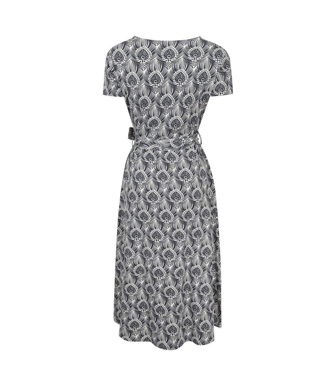 Womens/ladies Santorini Peacock Feather Midi Wrap Dress Navy Mountain Warehouse-2