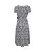 Womens/ladies Santorini Peacock Feather Midi Wrap Dress Navy Mountain Warehouse-2