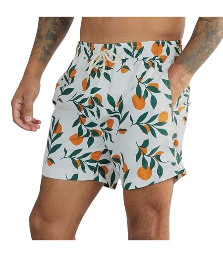 Mens Ripen Regular Swim Shorts Cream Threadbare