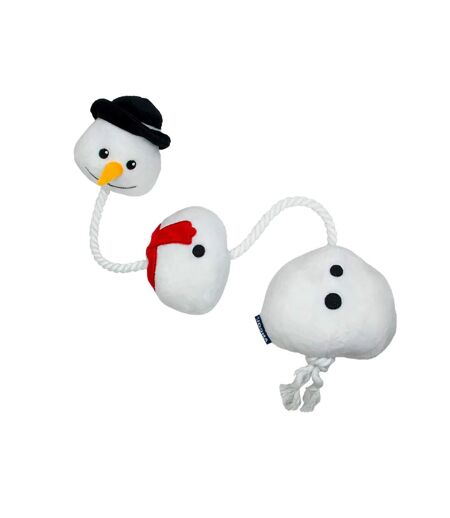 Seb the ropey snowman christmas dog toy one size white/black/red Ancol