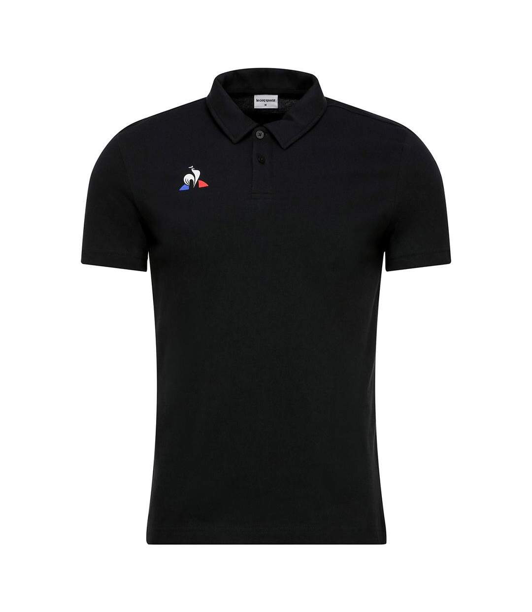 Polo noir homme le coq sportif presentation-1