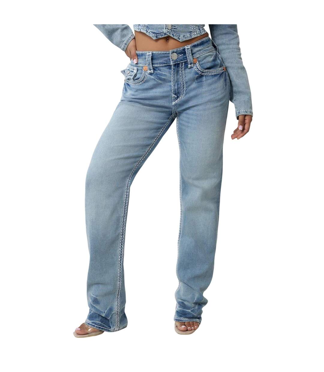 Womens/ladies Ricki Rlxd Denim Relaxed Fit Jeans Horizon True Religion-2