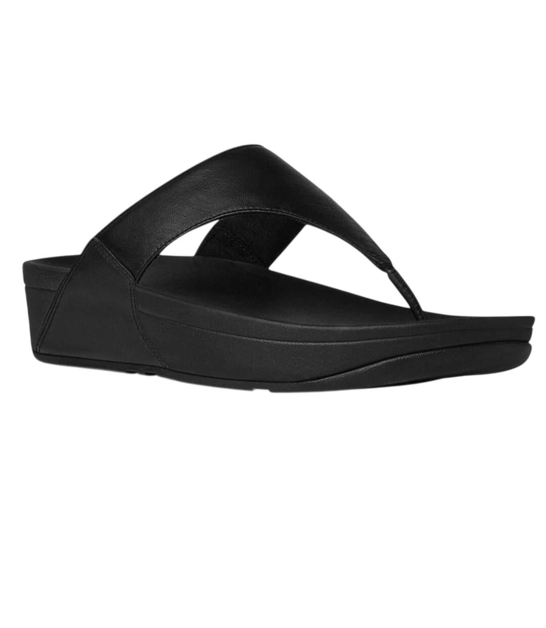 Womens/ladies Lulu Leather Platform Sandals Black FitFlop-4