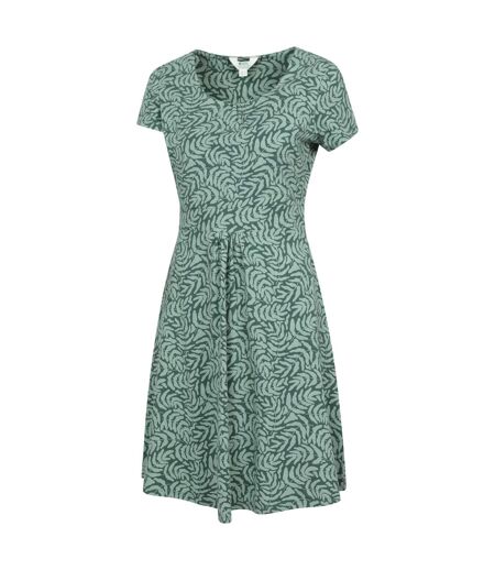 Womens/ladies Orchid Leaf Uv Midi Dress Khaki Green Mountain Warehouse