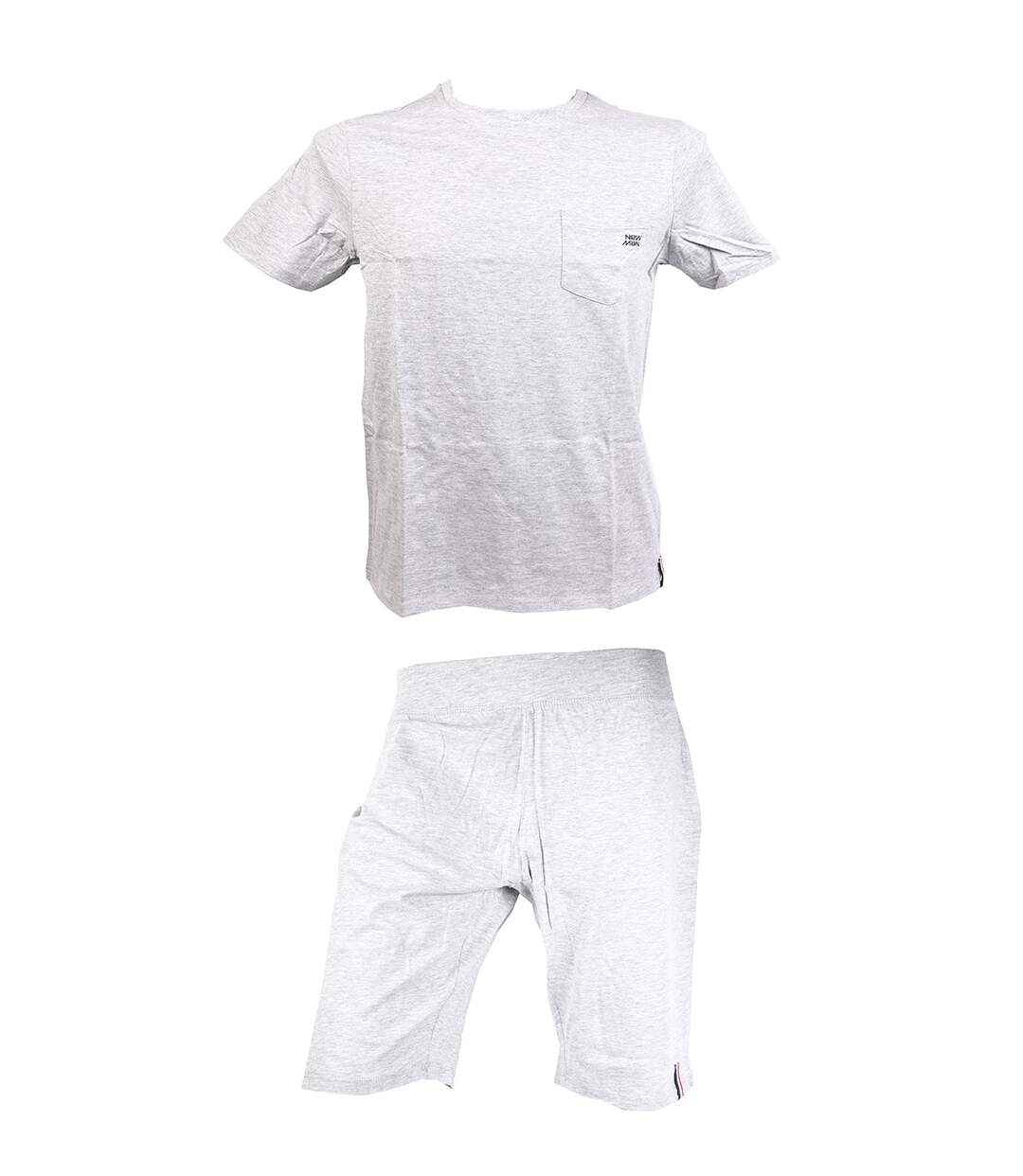 Pyjama Homme NEW MAN en Coton -Chaleur, Douceur et confort- Pyjacourt NEWMAN 3616 Col Rond Gris-1