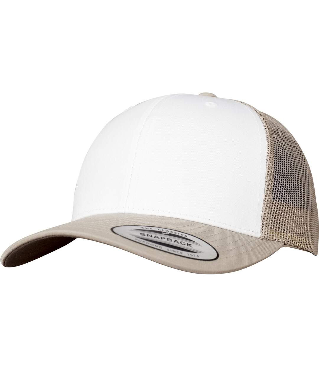 Casquette trucker flexfit blanc / kaki Yupoong-1