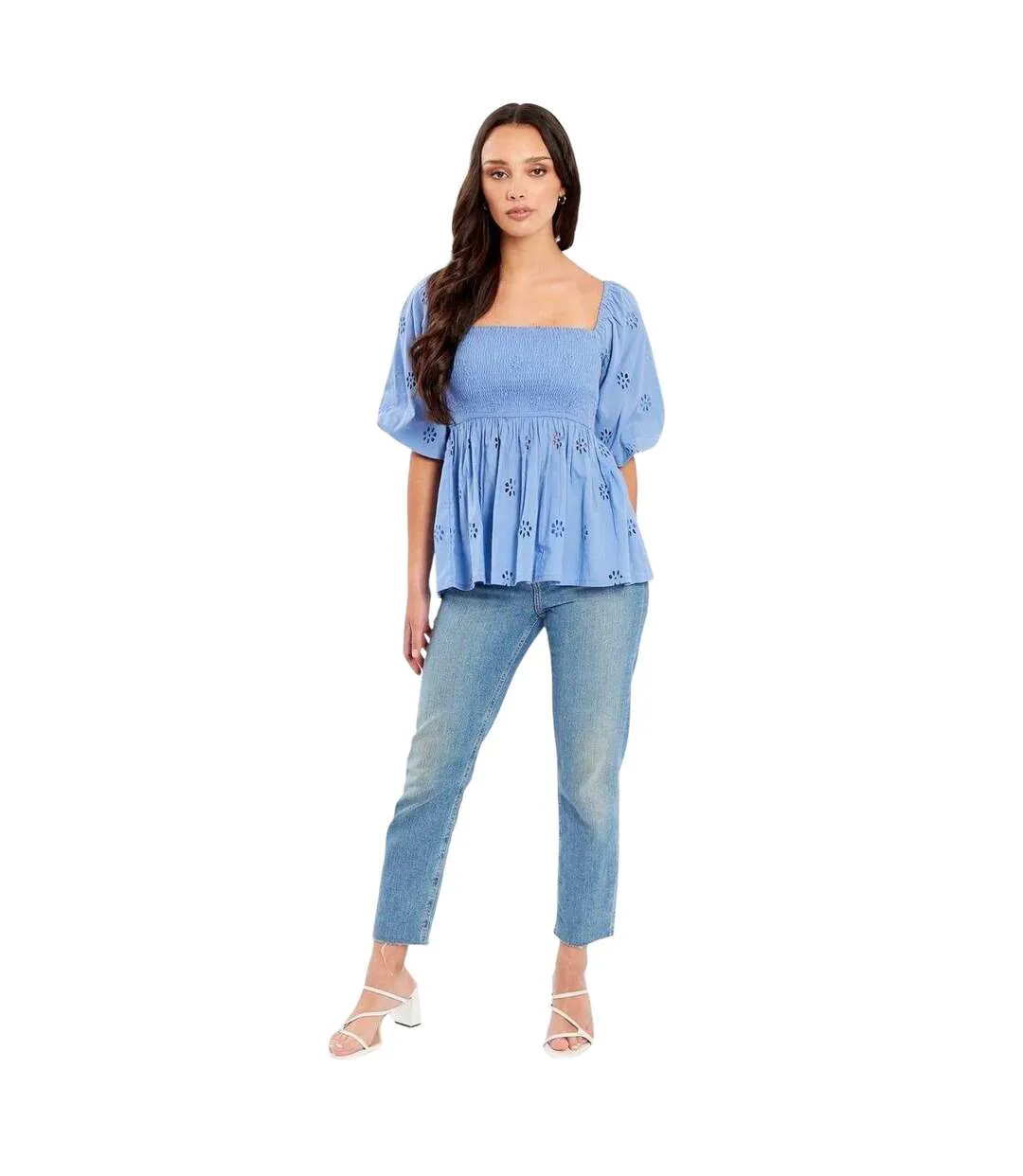 Blouse Manches Courtes Femme Bleu Be You-2