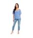 Blouse Manches Courtes Femme Bleu Be You-2
