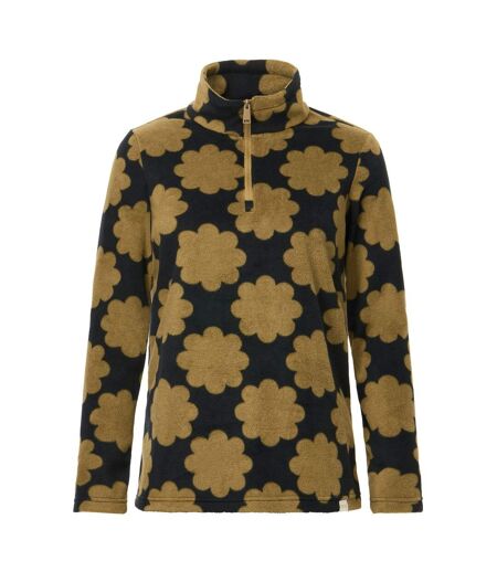 Womens/ladies Orla Kiely Sun Daisy Half Zip Fleece Olive Regatta