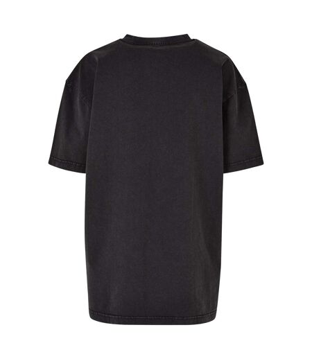 T-shirt Motif/style Délavé À L'acide Femme Noir Build Your Brand