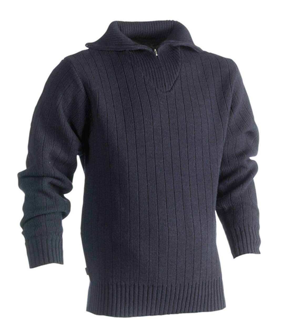 Pull de travail col montant zippé - Homme - HK330 - bleu marine-2