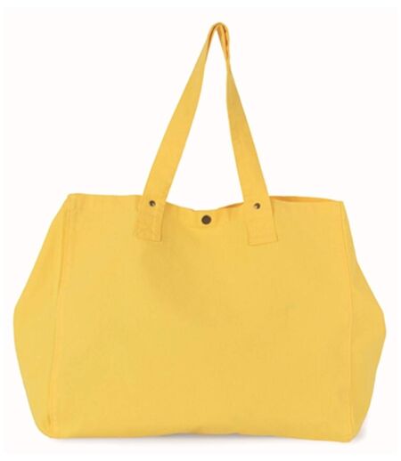 Sac shopping en coton délavé - KI3208 - jaune lemon zest