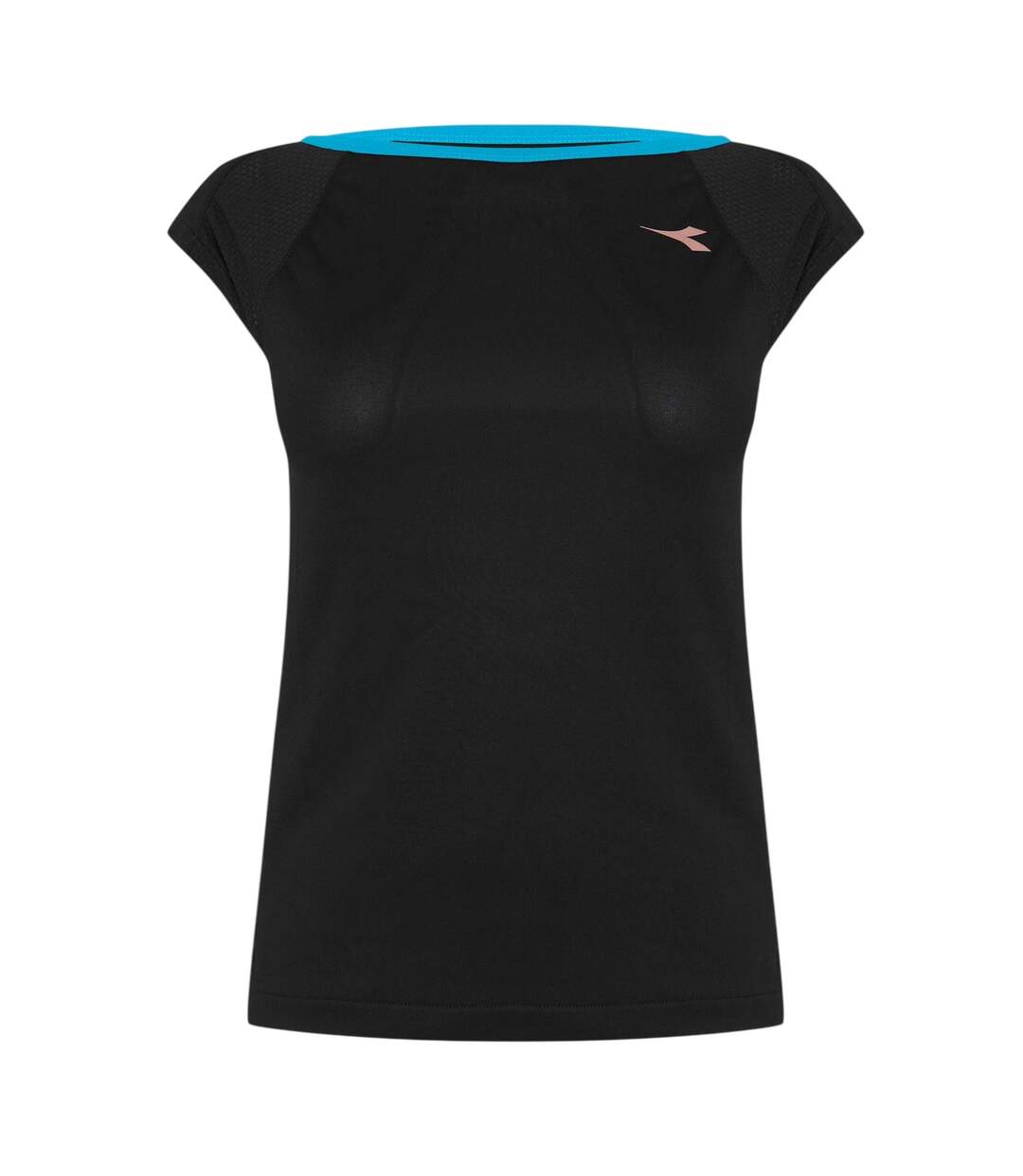 Womens/ladies Logo Crew Neck T-shirt Black Diadora-1