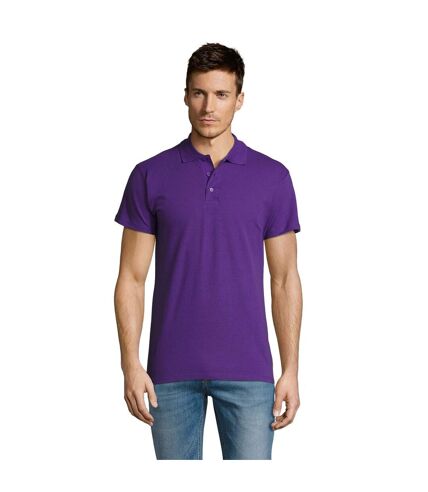 SOLS Mens Summer II Pique Short Sleeve Polo Shirt (Dark Purple)
