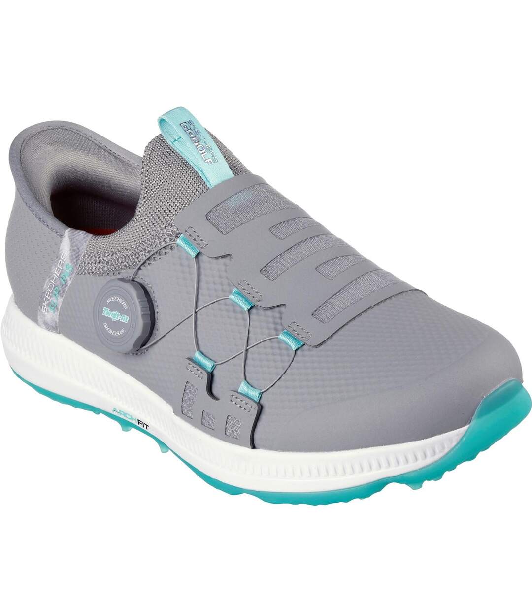 Womens/ladies go golf elite 5 golf shoes grey/aqua Skechers-1