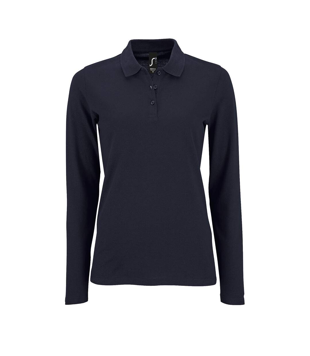 Polo manches longues perfect femme bleu marine SOLS