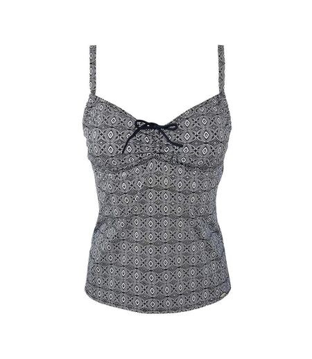 Haut de maillot de bain noir/blanc femme grain de sable tankini