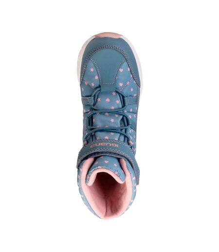 Bottines Lomer Enfant Turquoise Vif Rose Clair Iguana