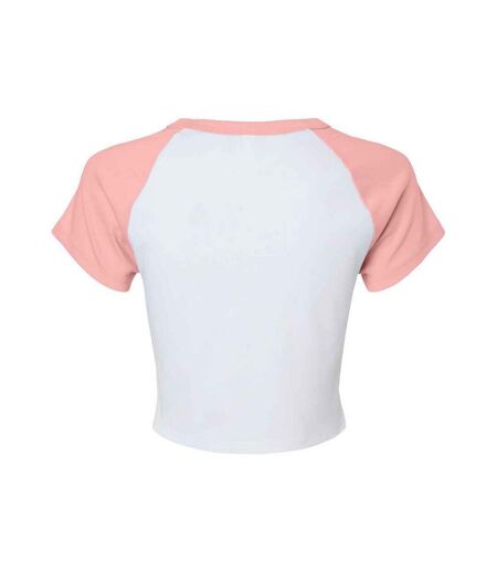 Haut court femme blanc / rose Bella + Canvas