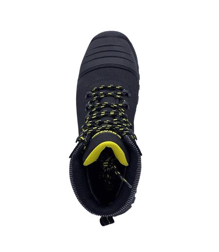 Mens Nova Logo Leather Steel Toe Cap Safety Boots Black Dunlop