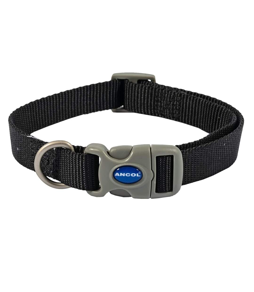 Viva adjustable dog collar 45cm 75cm black Ancol-1