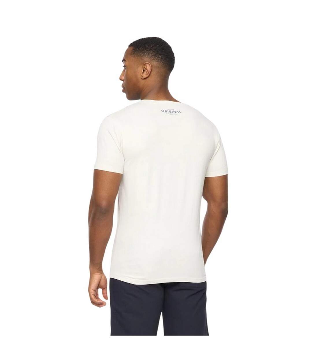 T-shirt Solari Homme Blanc Cassé Crosshatch-3