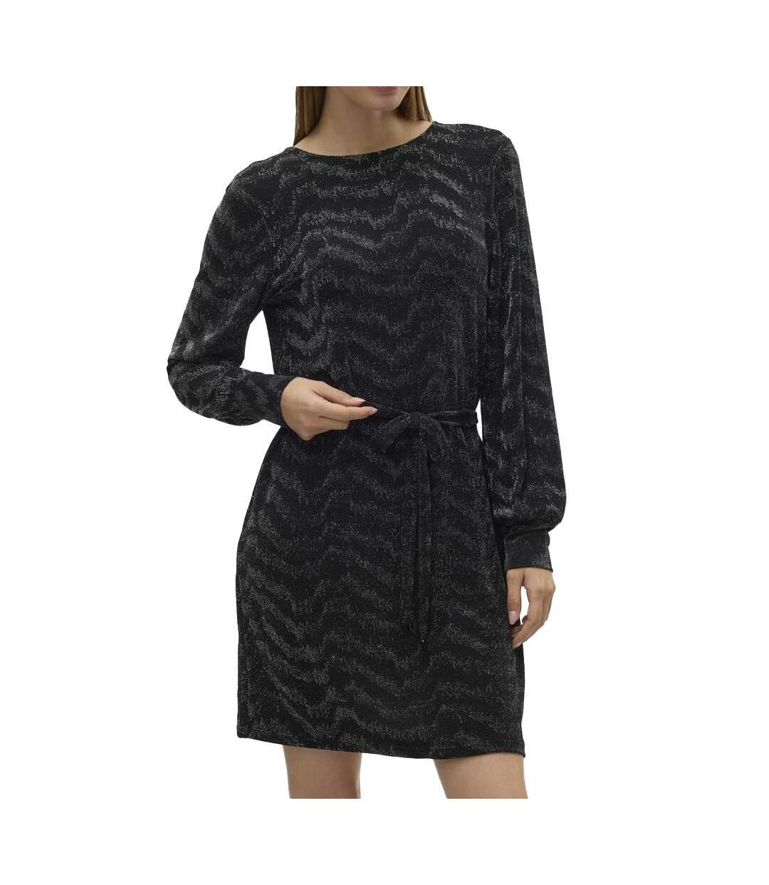 Robe noir/argent femme vero moda lucy-1