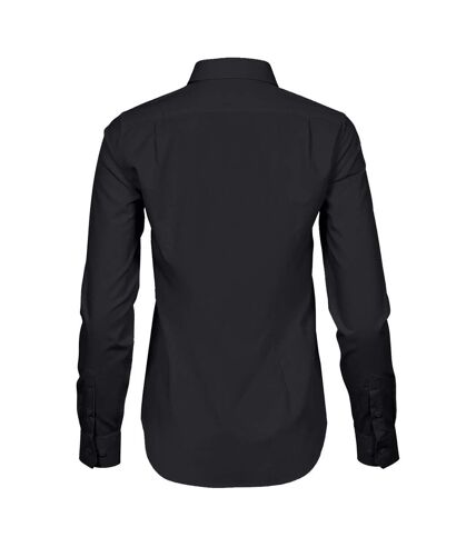 Tee Jays Womens/Ladies Stretch Luxury Long Sleeve Poplin Shirt (Black) - UTPC3548