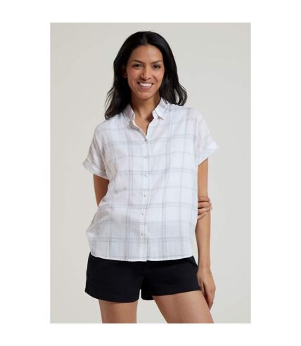 Mountain Warehouse Womens/Ladies Palm Checked Relaxed Fit Shirt (Light Grey) - UTMW568
