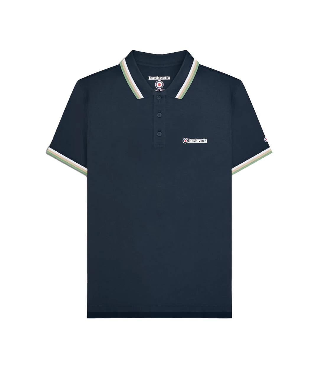 Polo Ss25 Homme Bleu Marine Blanc Beige Gris Basilic Lambretta-2