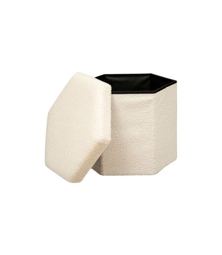 Pouf Coffre Pliable Bouclette Jaiko 46cm Ivoire