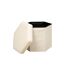 Pouf Coffre Pliable Bouclette Jaiko 46cm Ivoire-2