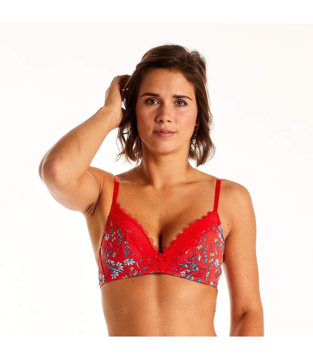 Soutien-gorge sans armatures coque souple rouge Rouge