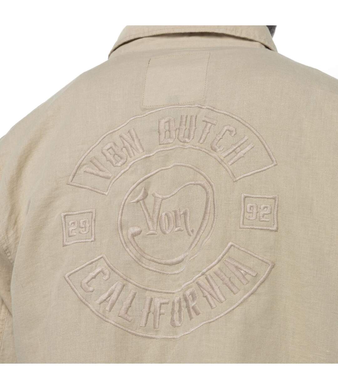Chemise homme en coton et lin broderie au dos Lino Vondutch-3