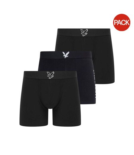 Pack Of 3  Mens Jonathan Boxer Shorts  Black Lyle & Scott