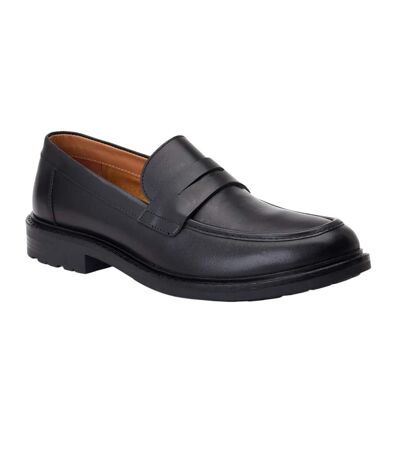 Mens Ivey Leather Loafers Black Base London