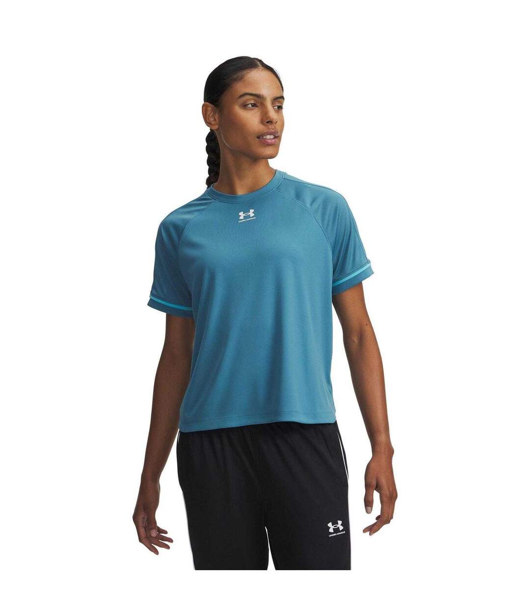 T-shirt Motif/style Logo Femme Bleu Blanc Under Armour-1