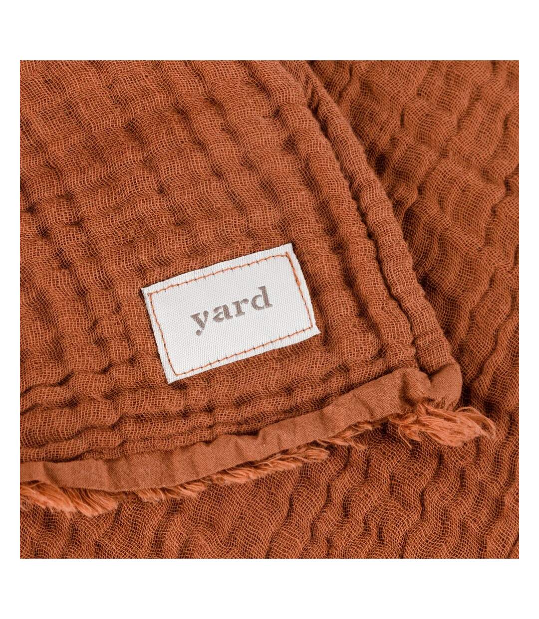 Lark cotton crinkled throw pecan Yard-2