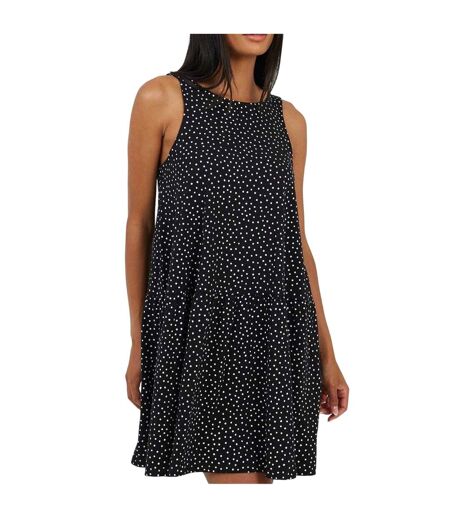 Womens/ladies Tiered V Neck Sleeveless Mini Dress Black White Brave Soul