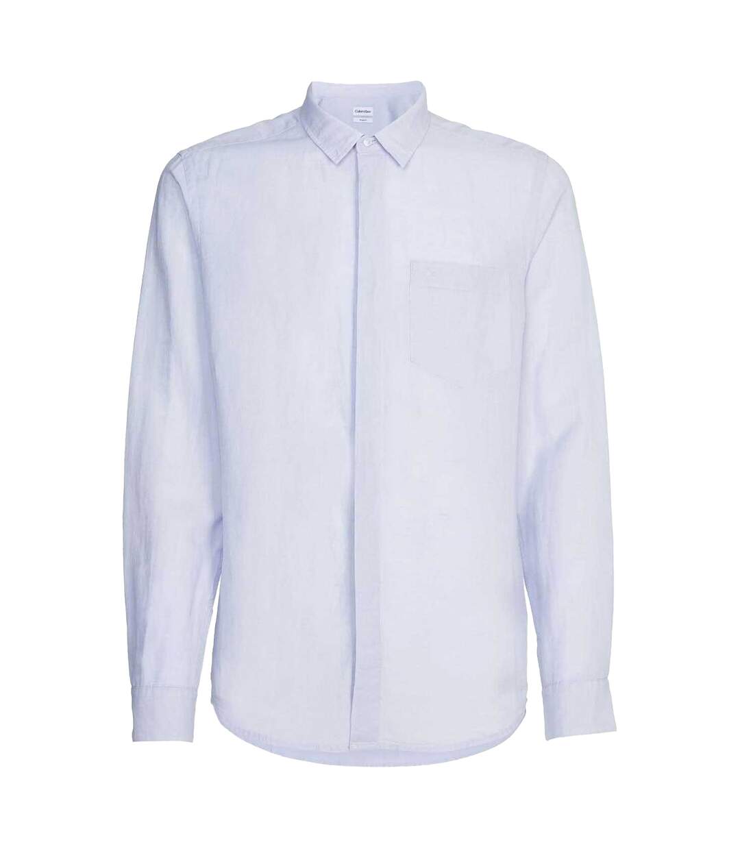 Mens Linen Regular Shirt Blue Calvin Klein-1