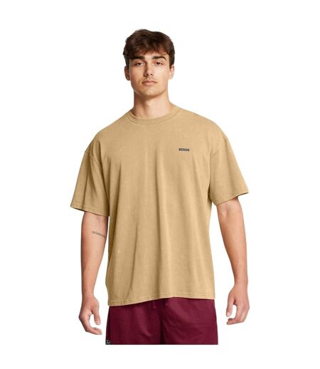 Mens Washed Logo Oversized T-shirt Brown Under Armour