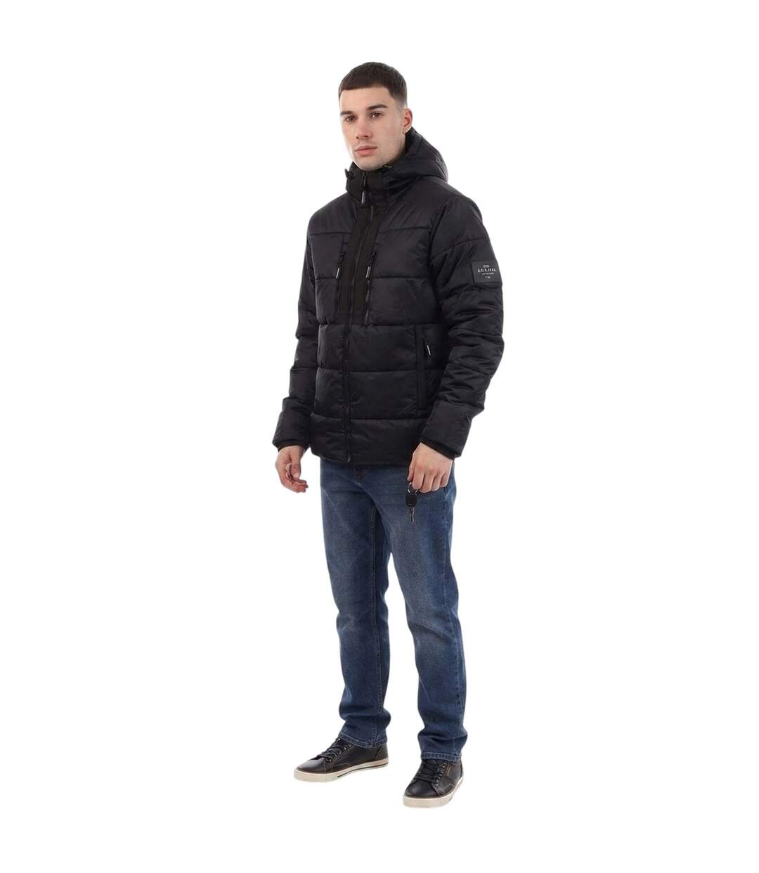 Mens Polyester Padded Jacket Blue Crosshatch-1