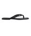 Womens/ladies Toe Post Flat Sandals Black Miso-1