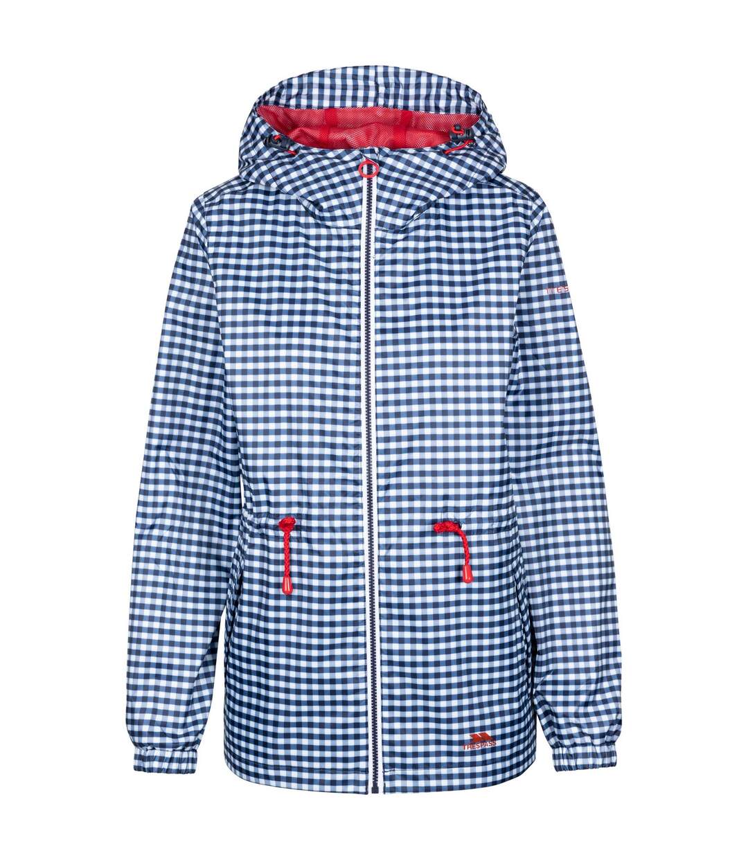 Womens/ladies niggle tp75 checked waterproof jacket navy gingham Trespass-1