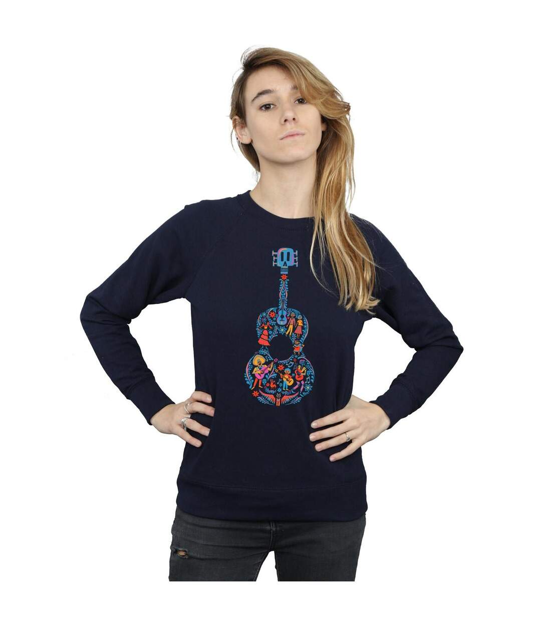 Disney Sweat-shirt à motif de guitare Coco Femmes/Dames (Bleu marine) - UTBI3540-2