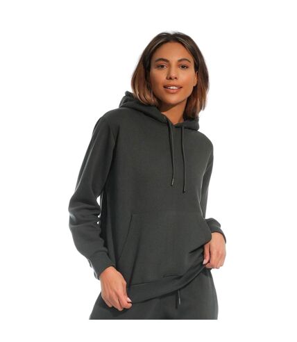 Sweat à capuche femme gris anthracite Light And Shade