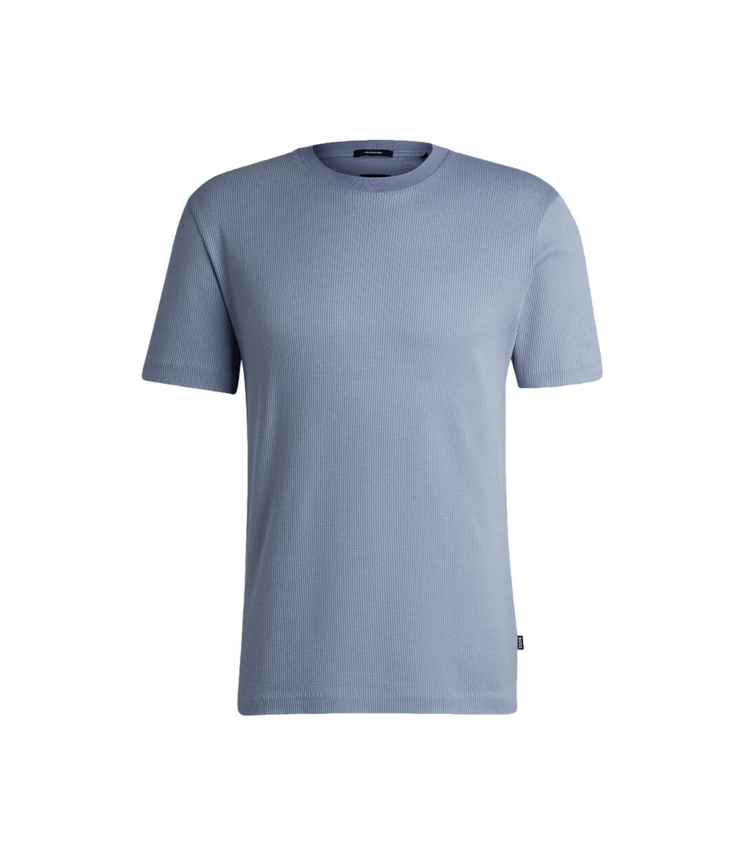 Mens Structured Cotton T-shirt Blue Boss-2