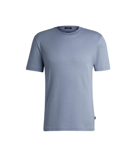 Mens Structured Cotton T-shirt Blue Boss