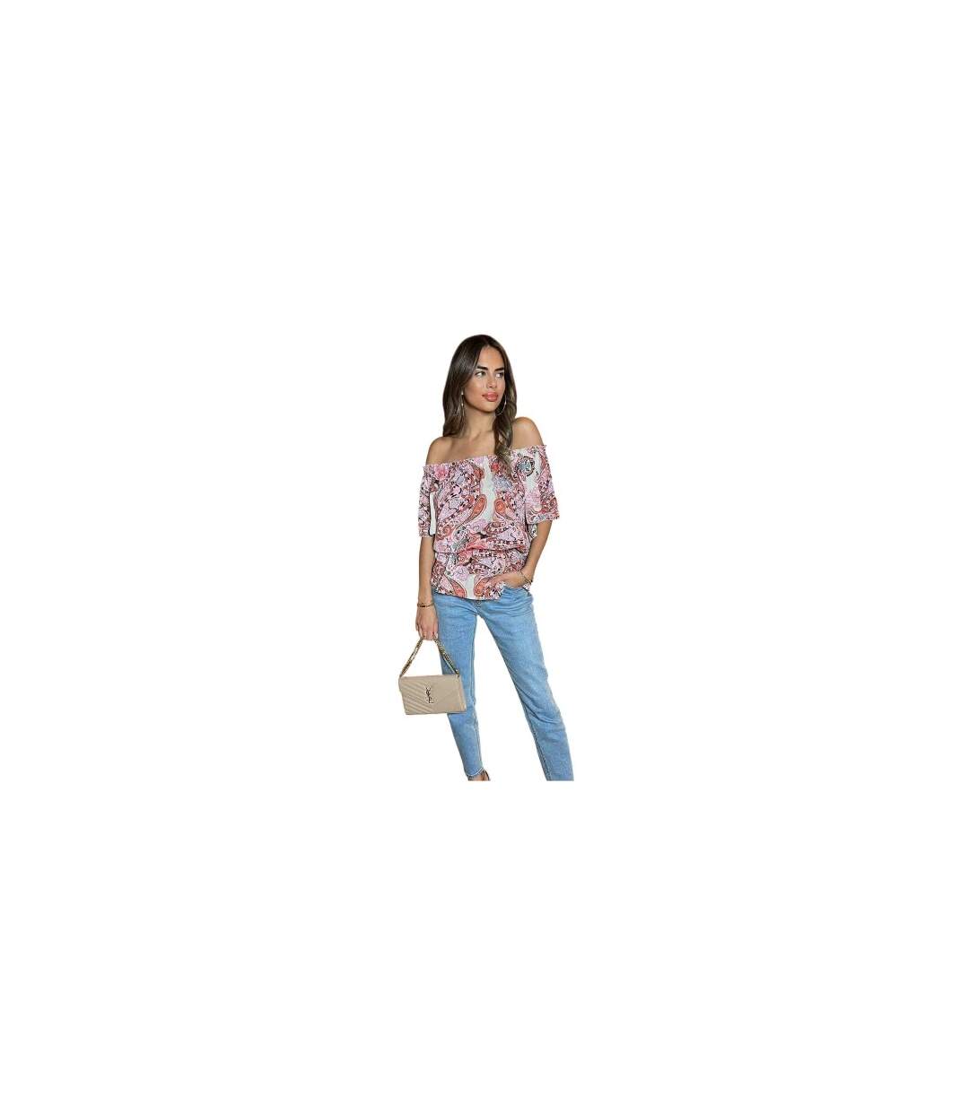 Womens/ladies Paisley Bardot Top Multicoloured AX Paris-1