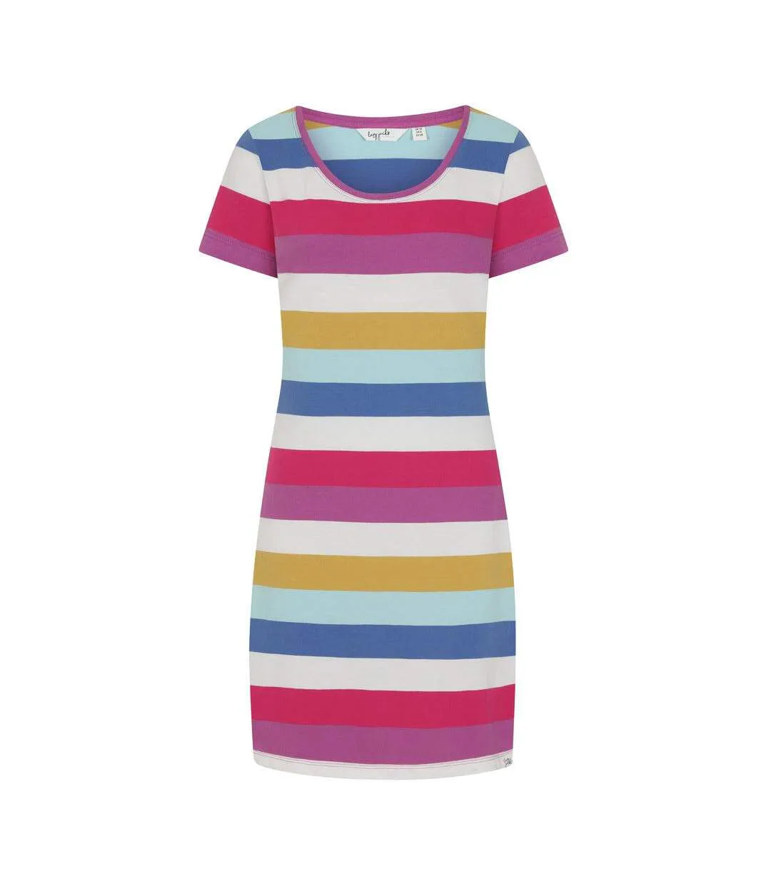 Womens/ladies Striped T-shirt Dress Multicoloured Lazy Jacks-2